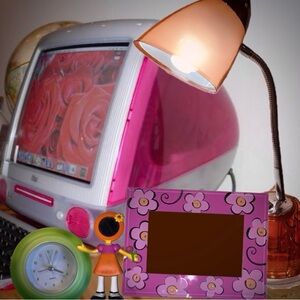 Y2K Picture Frame and Clock Bundle CBS Flexo buddy, frosted glass, daisy